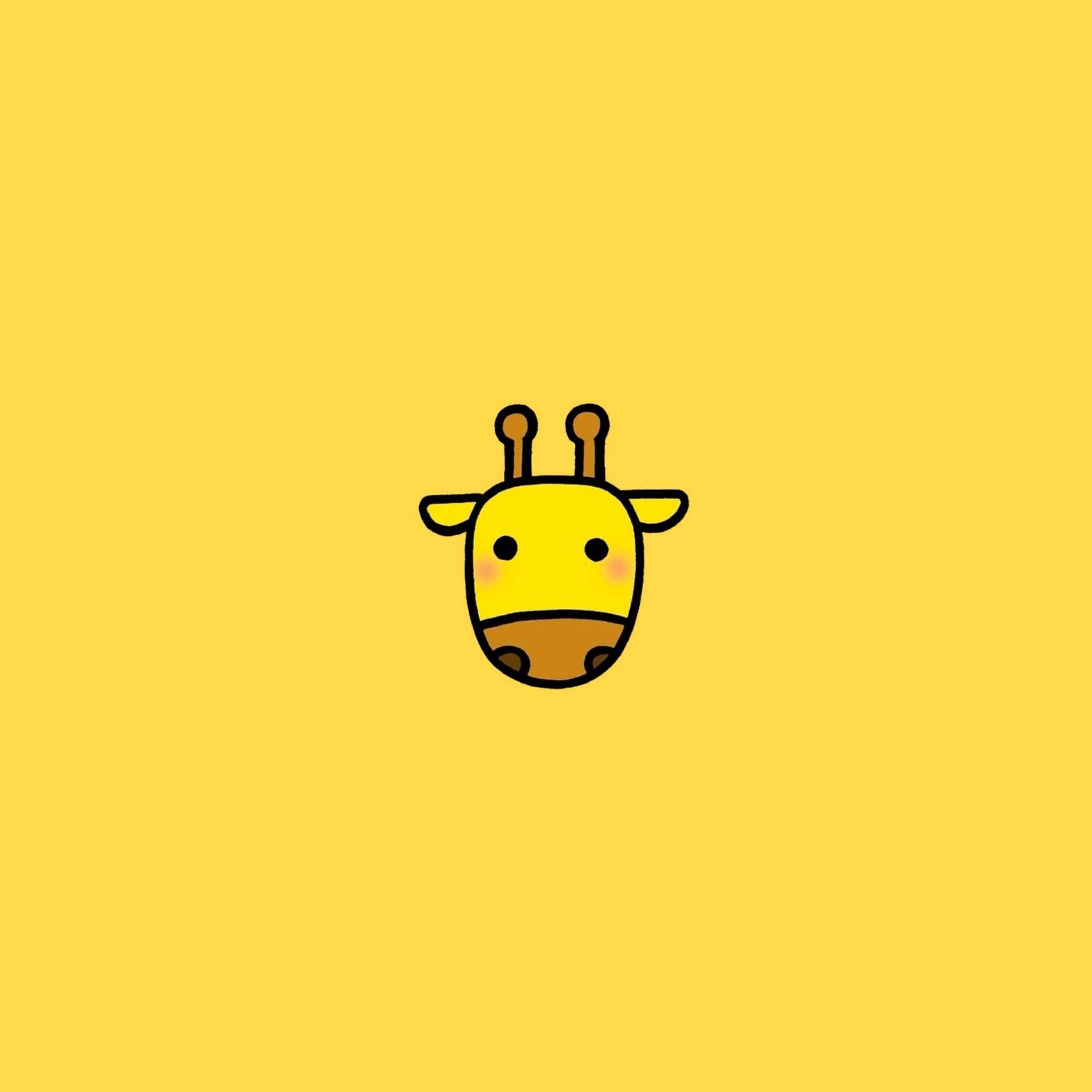 kawaii giraffe, cartoon giraffe head, rosy cheeks, Full HD Desktop Wallpaper