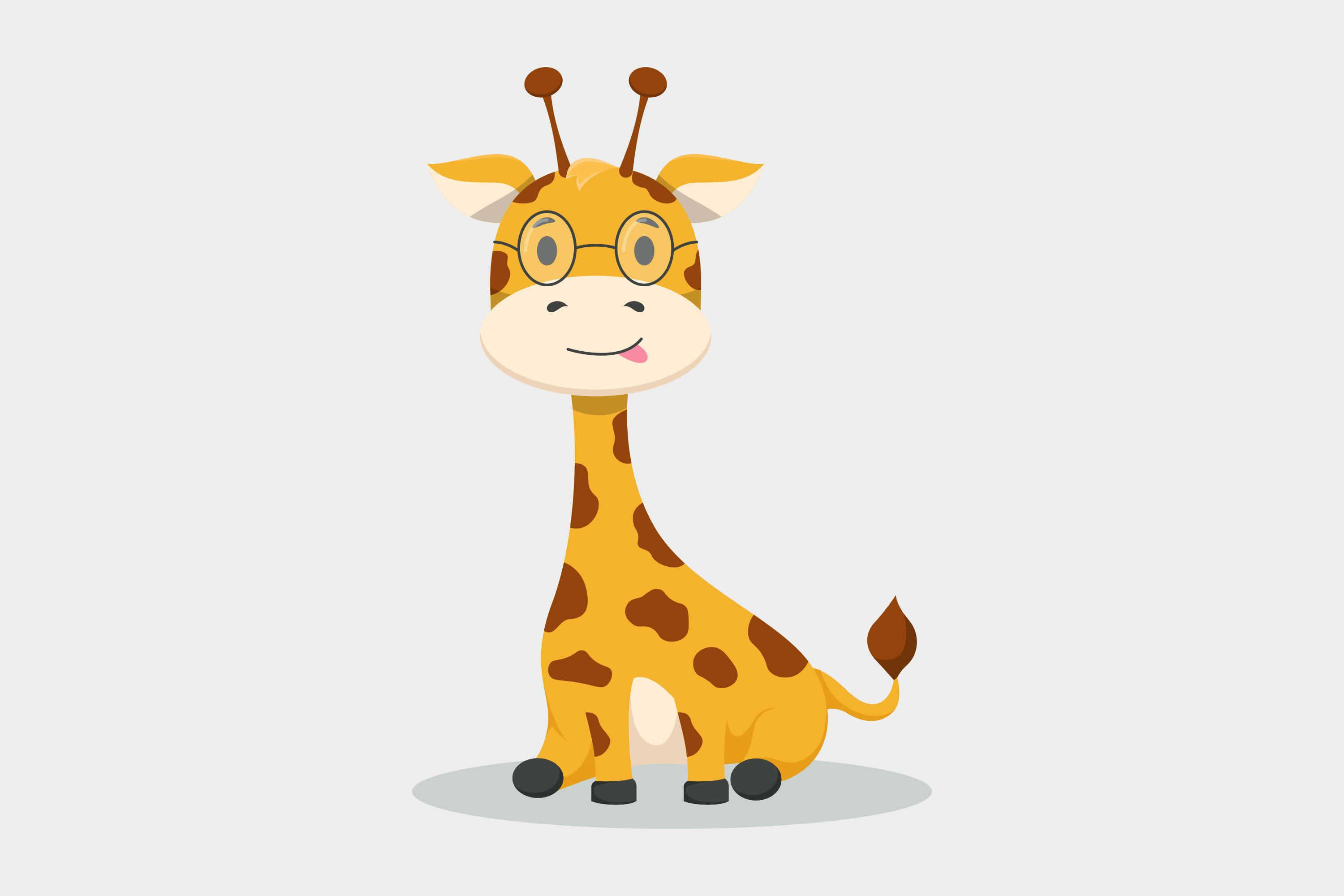 kawaii giraffe 3000, light gray background, cartoon giraffe, 2K Desktop Wallpaper