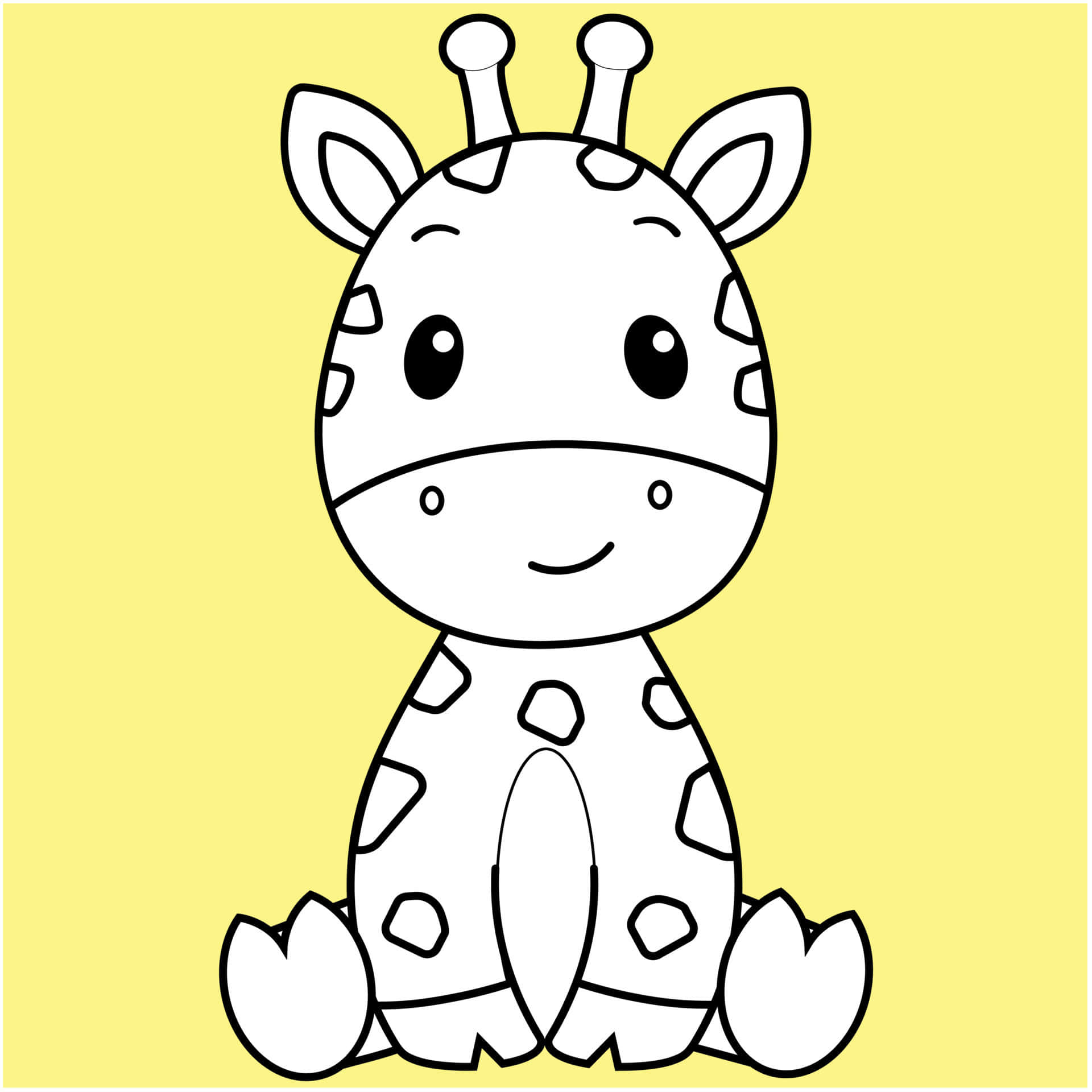 kawaii giraffe, big eyes, smiling, Full HD Desktop Wallpaper
