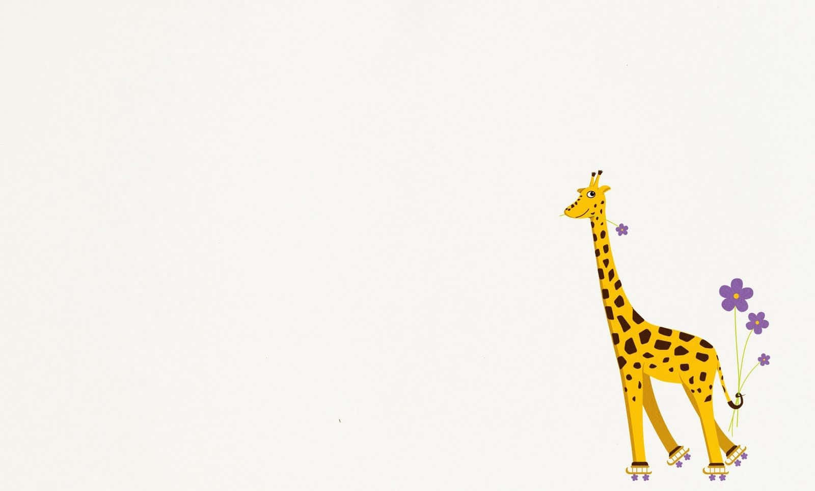 kawaii giraffe, brown spots, roller skates, HD Desktop Wallpaper