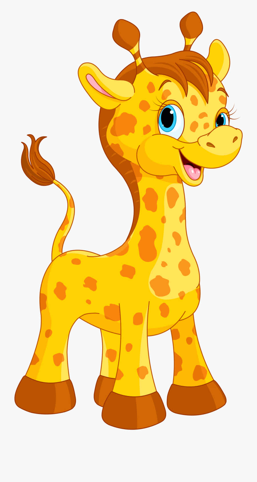 Kawaii Giraffe, big blue eyes, orange spots, HD Phone Wallpaper