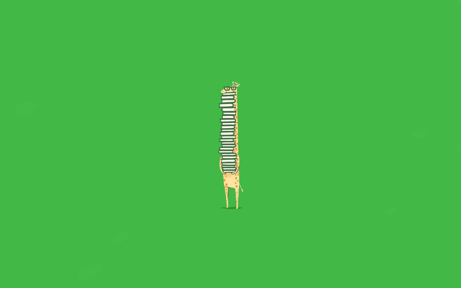 giraffe, striped socks, green background, Full HD Desktop Wallpaper