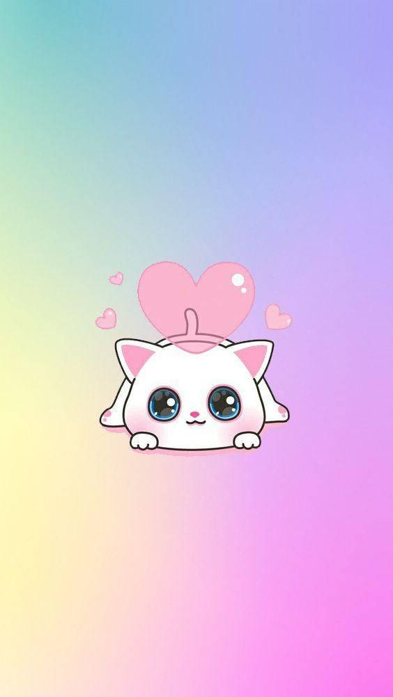 Kawaii HD, lovely white cat, big blue eyes, SD Phone Wallpaper