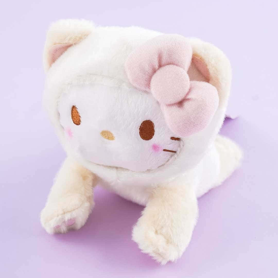 Hello Kitty, pink bow, pastel purple background, SD Desktop Wallpaper