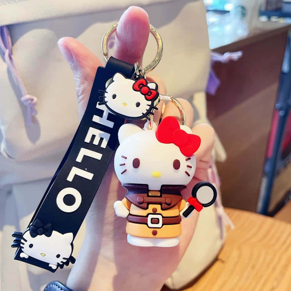 Hello Kitty, detective outfit, magnifying glass, SD Desktop Wallpaper