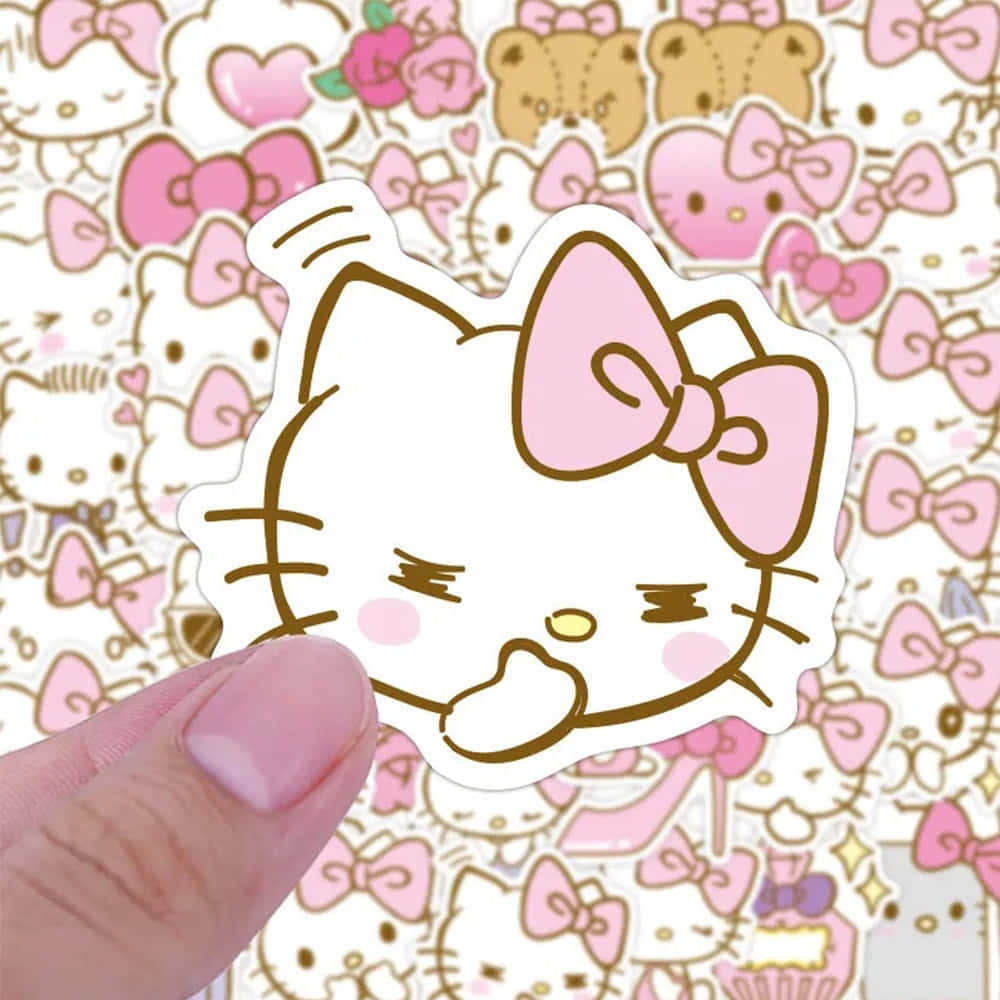 Hello Kitty, pink bow, teddy bears, SD Desktop Wallpaper