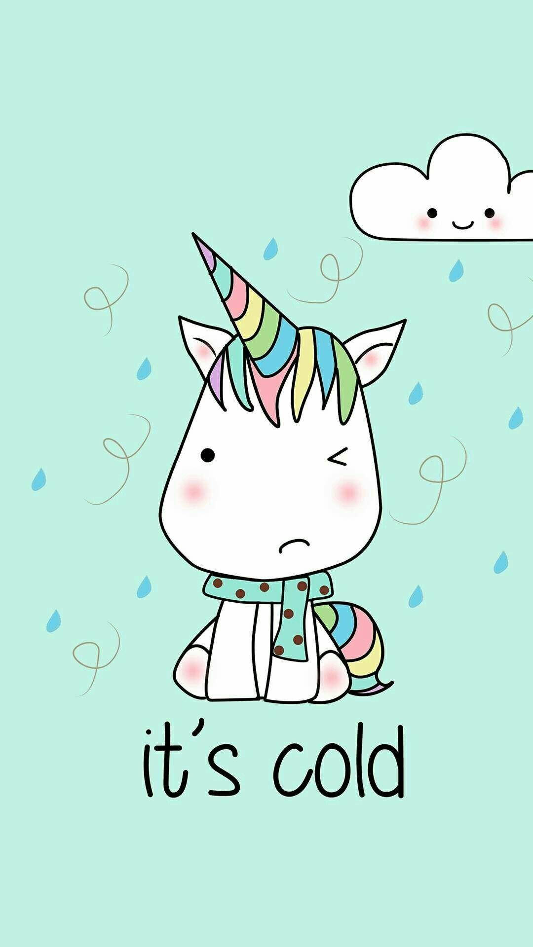 unicorn, cartoon unicorn, scarf, Full HD Phone Wallpaper