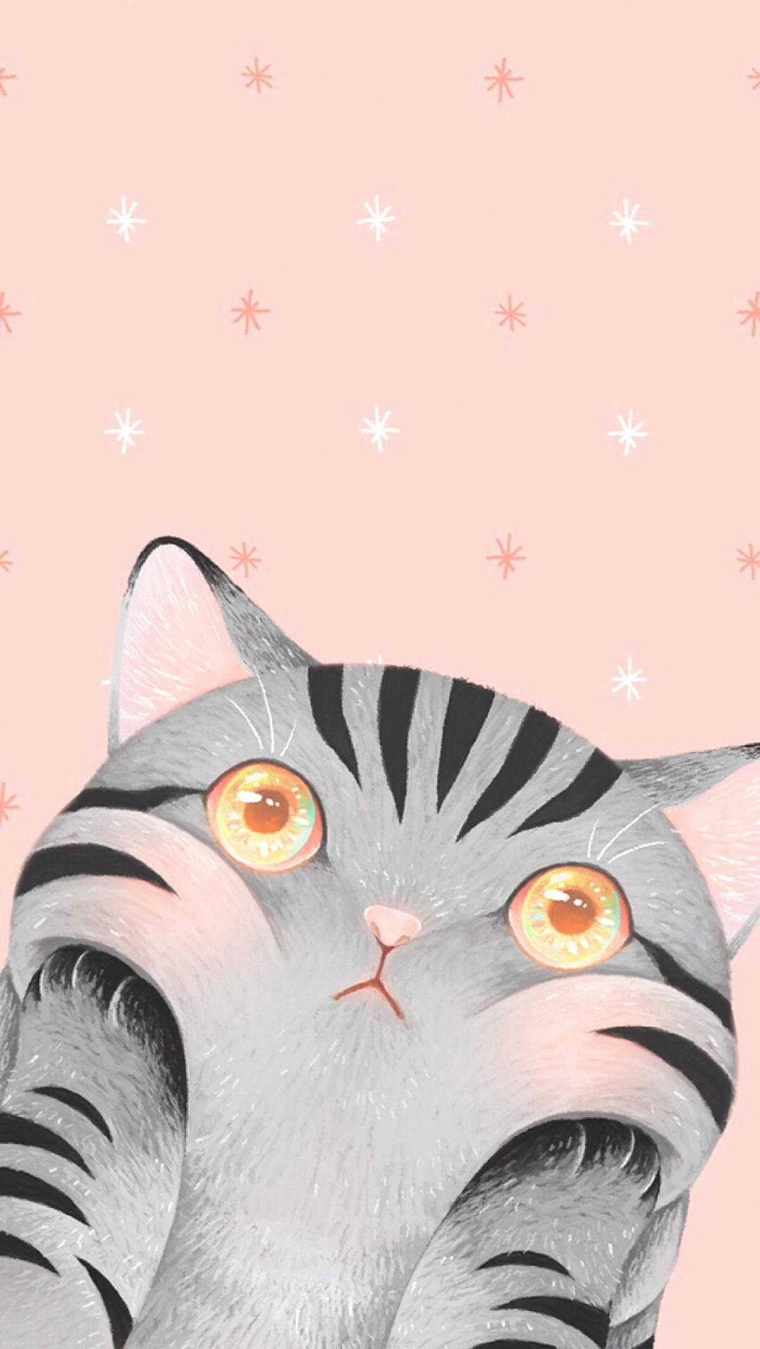cheeky neko, gray tabby cat, big golden eyes, Full HD Phone Wallpaper