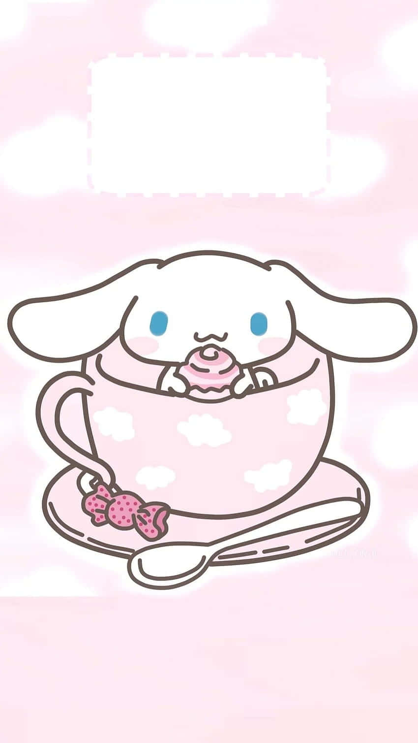 kawaii japanese, cartoon bunny, pink cup, HD Phone Wallpaper
