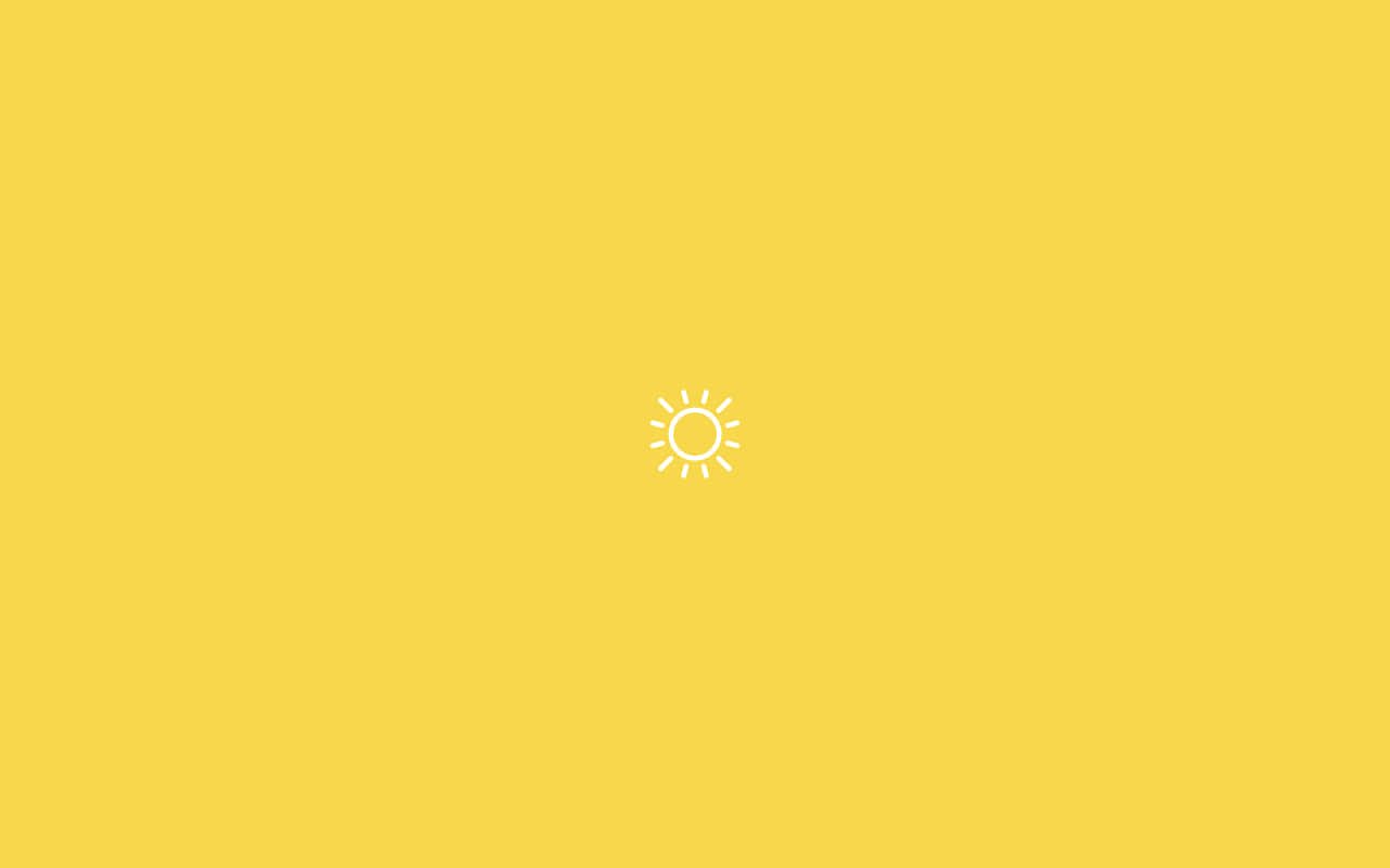 yellow background, sun, white sun icon, HD Desktop Wallpaper