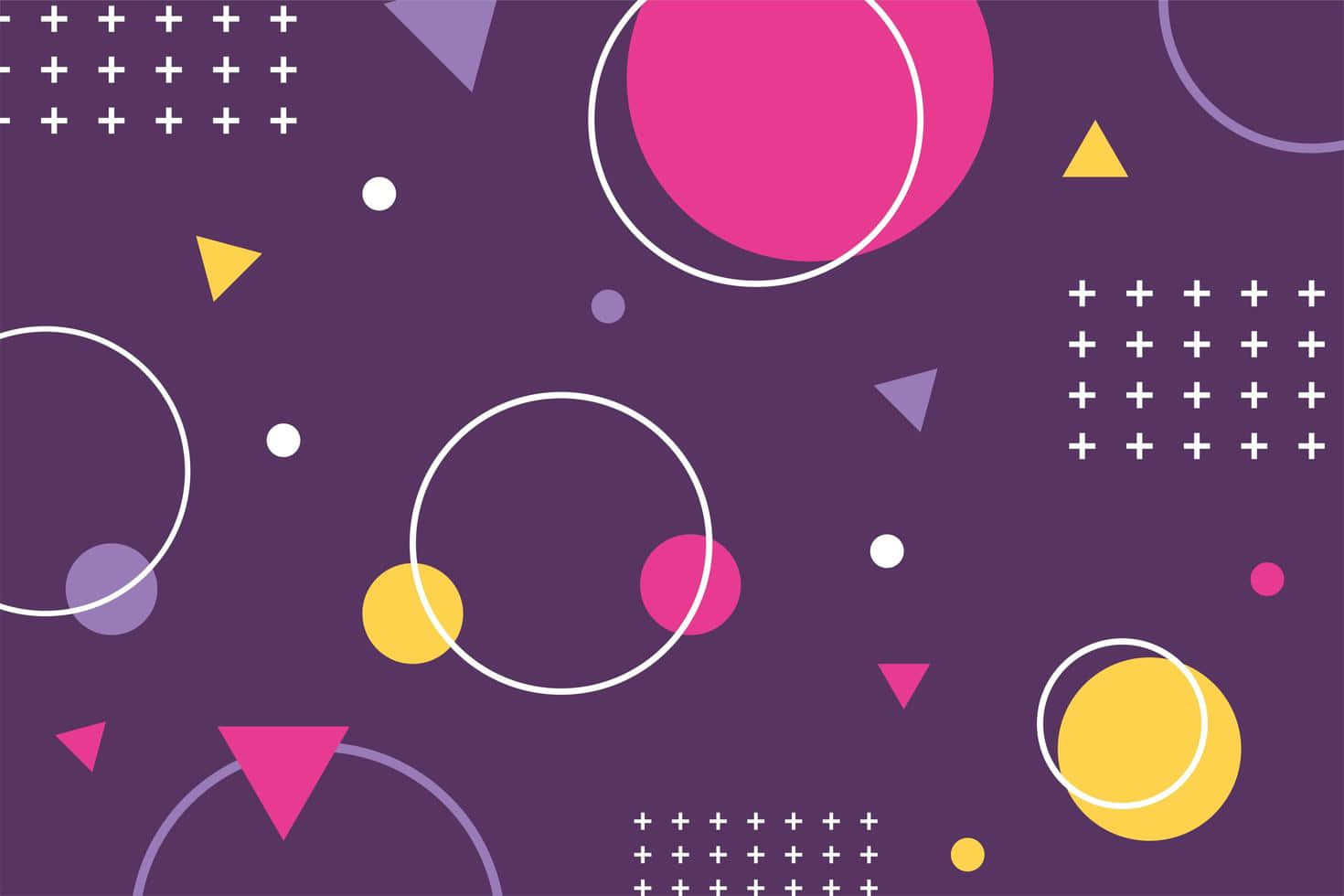 90s aesthetic laptop, purple background, circles, HD Desktop Wallpaper