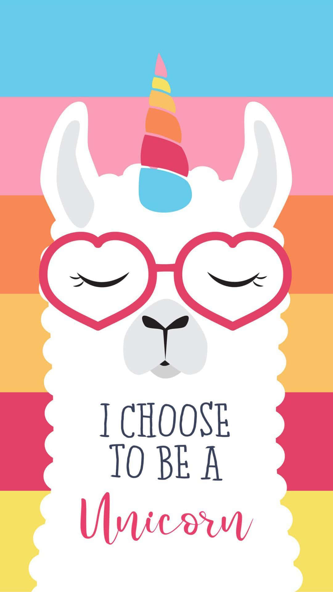 Kawaii Llama, white alpaca, heart-shaped glasses, Full HD Phone Wallpaper
