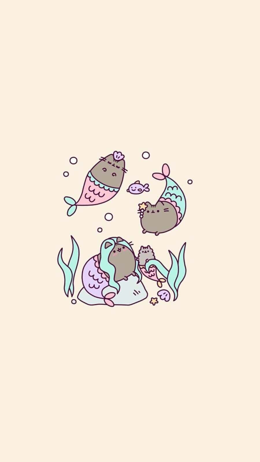 Kawaii Mermaid, pastel tails, seashells, HD Phone Wallpaper