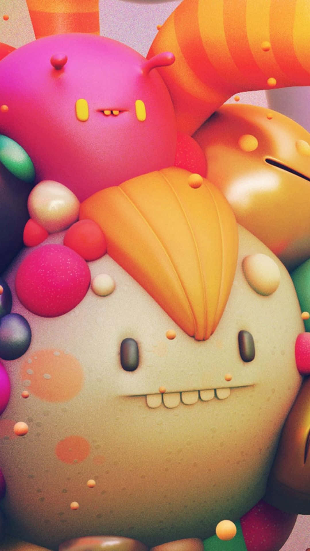 Kawaii Monster, 3d-rendered, vibrant, Full HD Phone Wallpaper