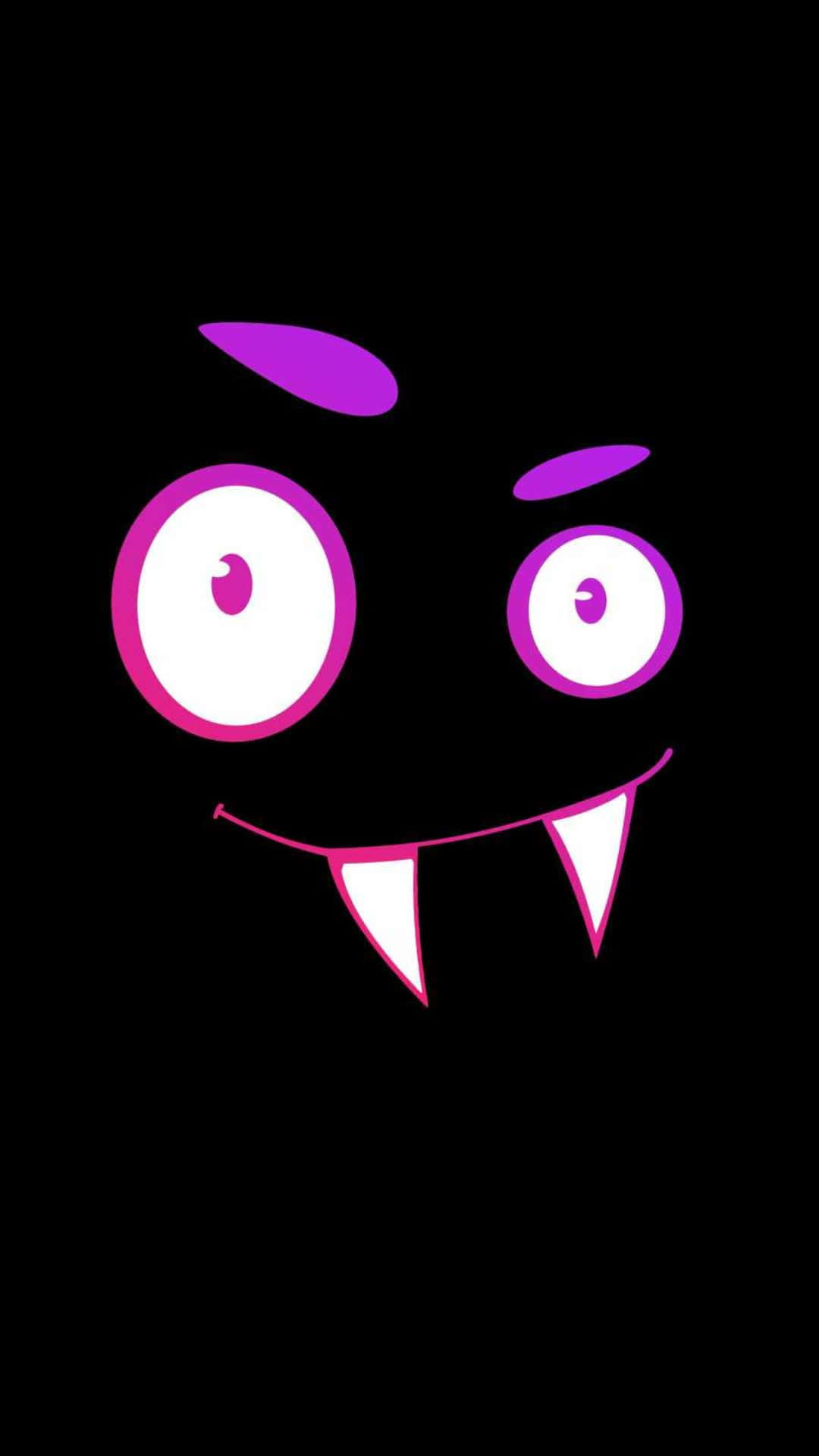 Kawaii Monster, vampire face, purple eyes, Full HD Phone Wallpaper