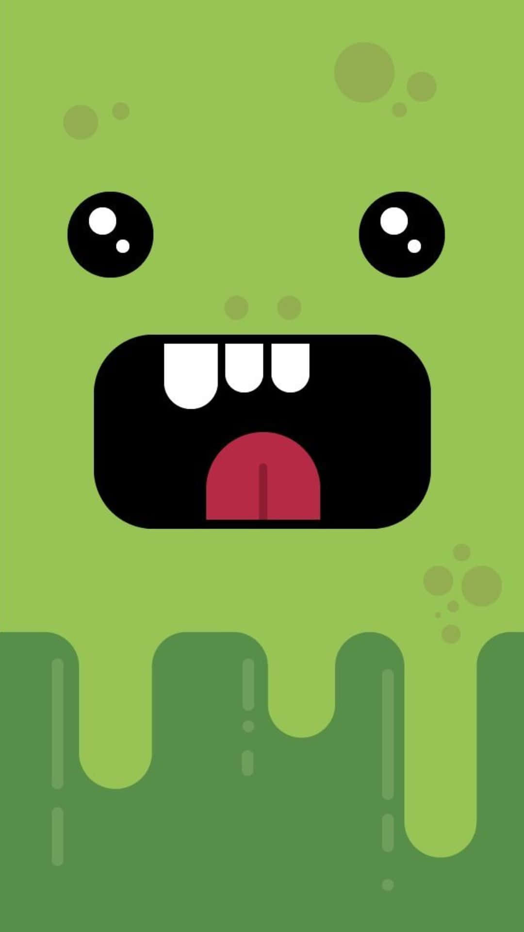 Kawaii Monster, candy cane, green cartoon monster, Full HD Phone Wallpaper