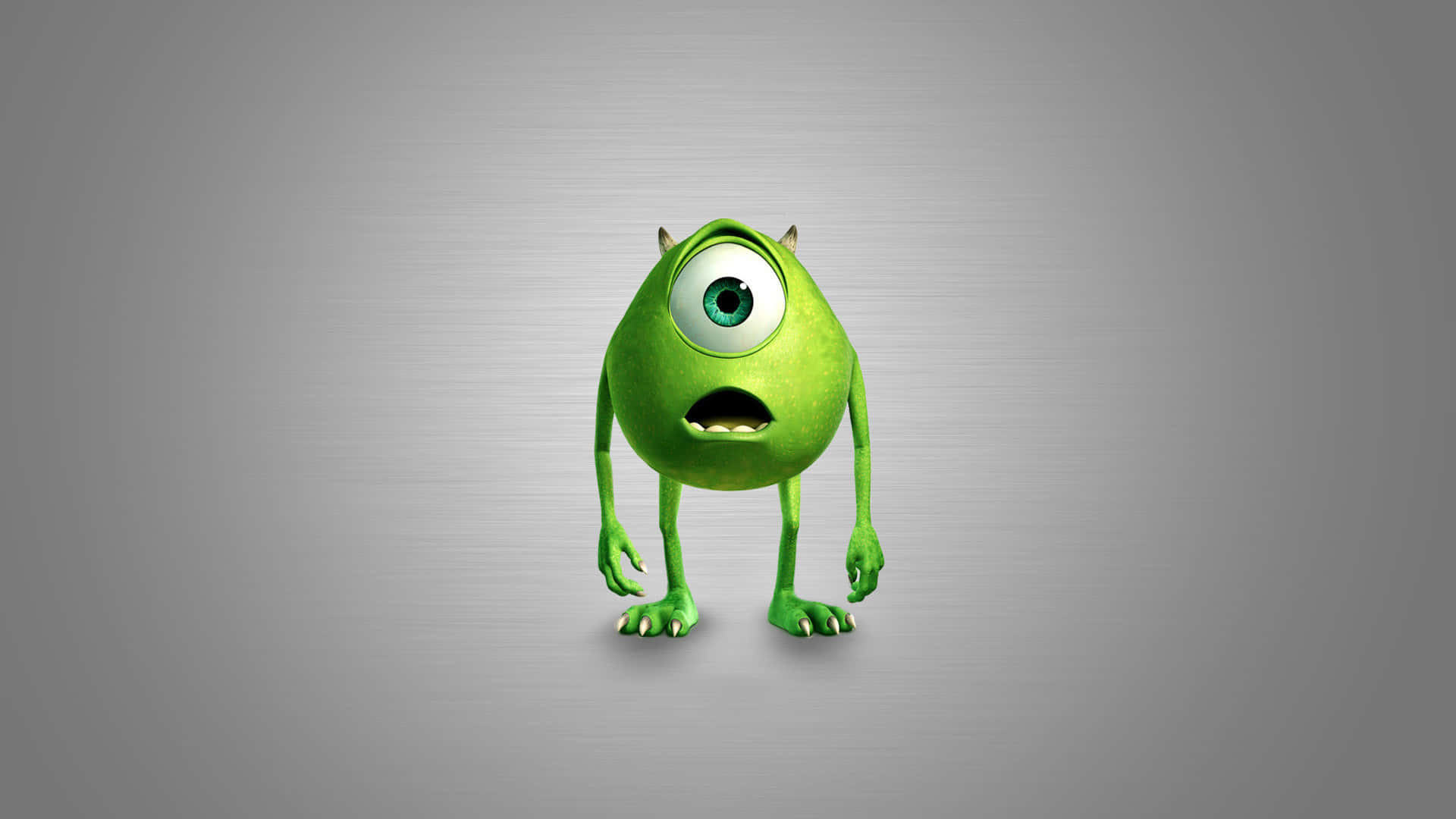 kawaii monster, green, one-eyed, Full HD Desktop Wallpaper