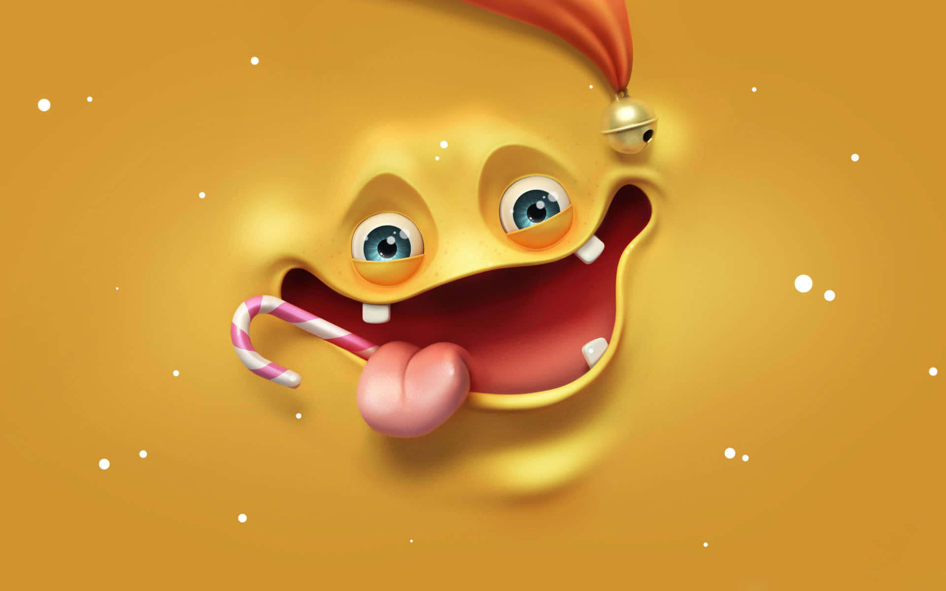 Kawaii Monster, yellow cartoon creature, blue eyes, Full HD Desktop Wallpaper