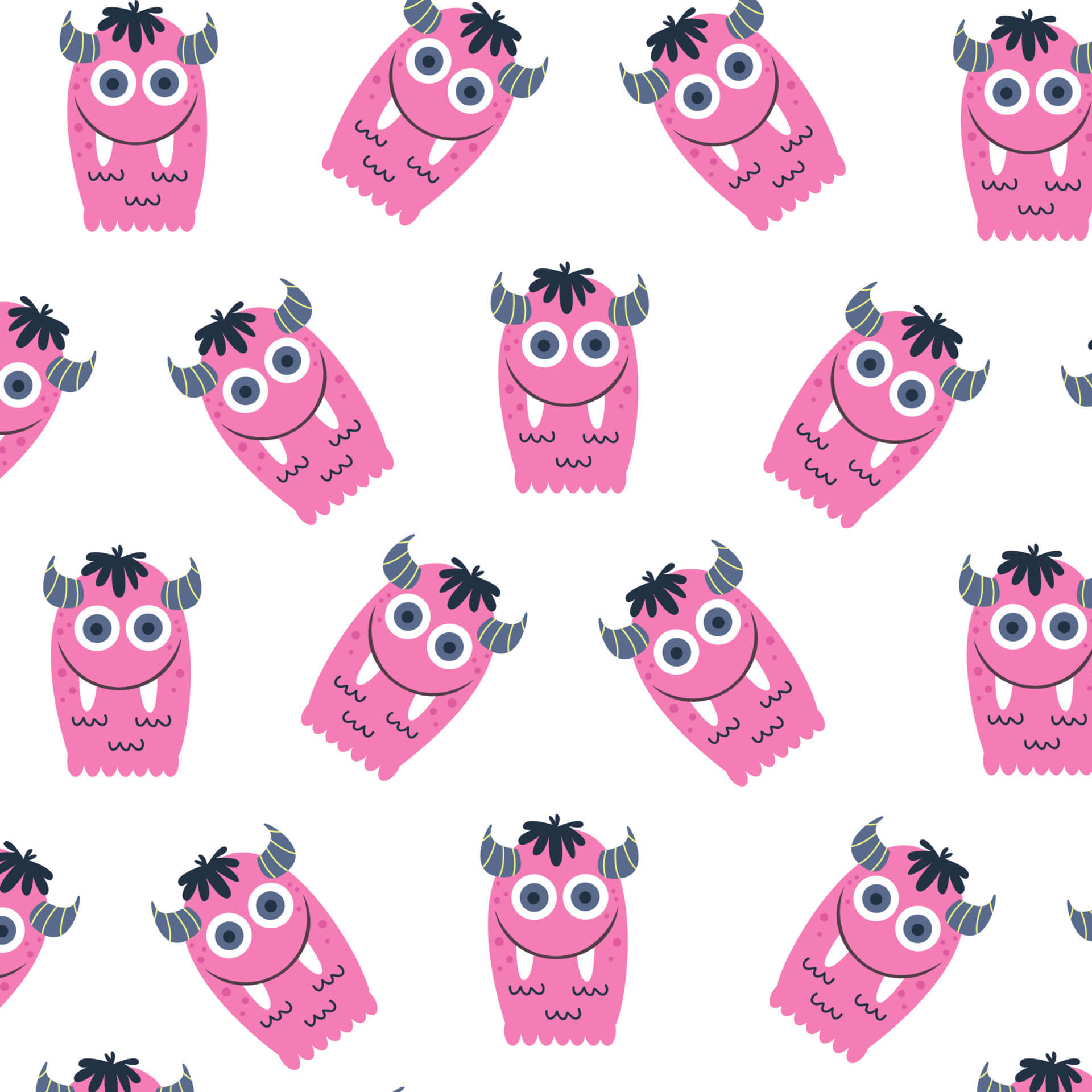 Kawaii Monster, pink, cartoon monsters, Full HD Desktop Wallpaper