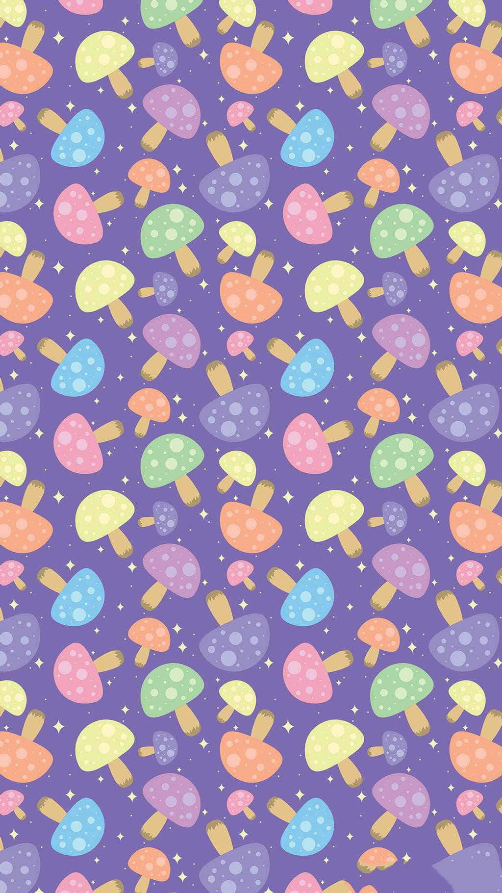 Kawaii Mushroom, pastel-colored, cartoon mushrooms, HD Phone Wallpaper