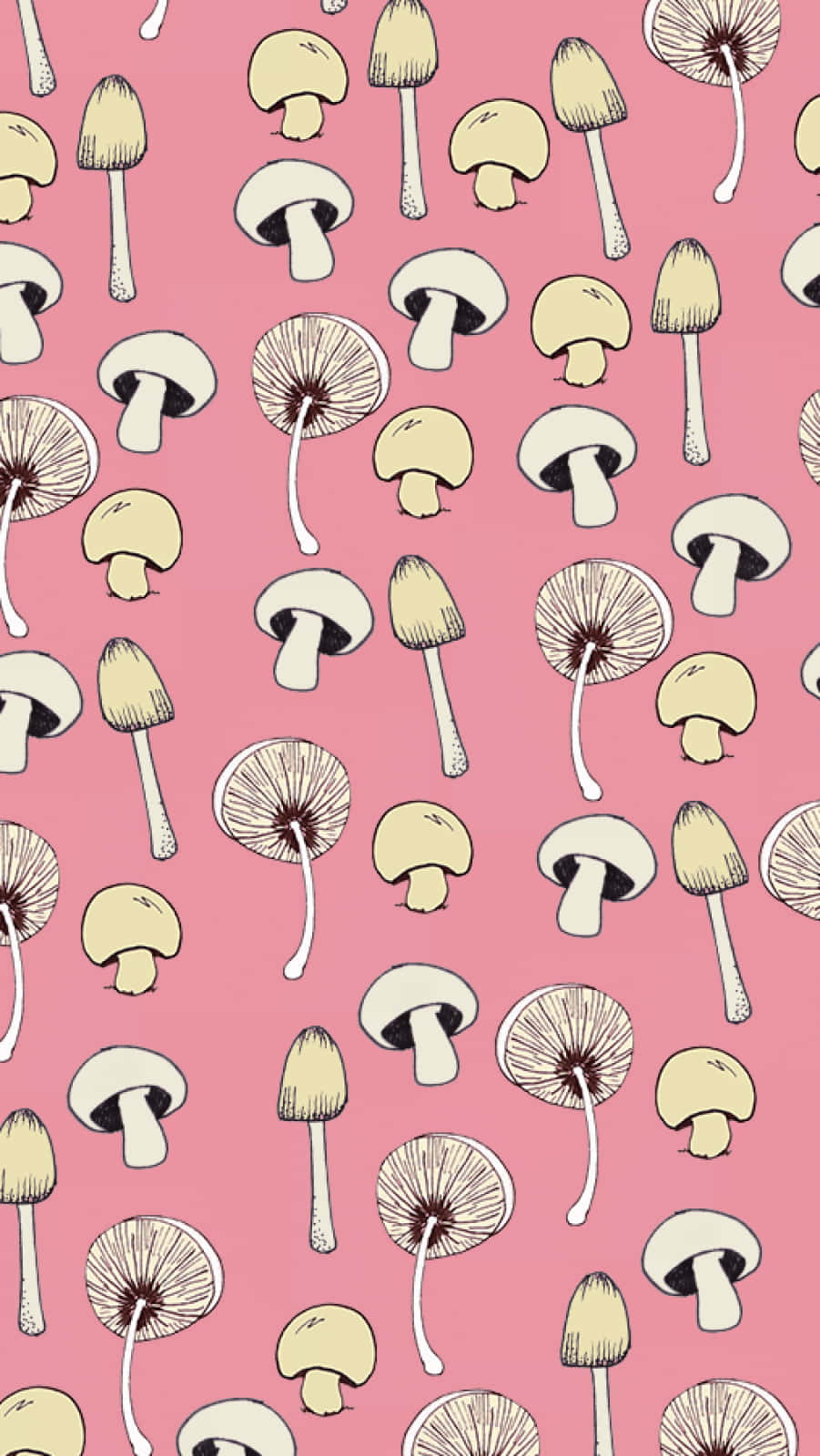 Kawaii Mushroom, cream, beige, HD Phone Wallpaper
