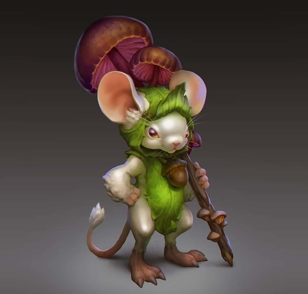 kawaii mushroom, mushroom hat, leaf armor, SD Desktop Wallpaper