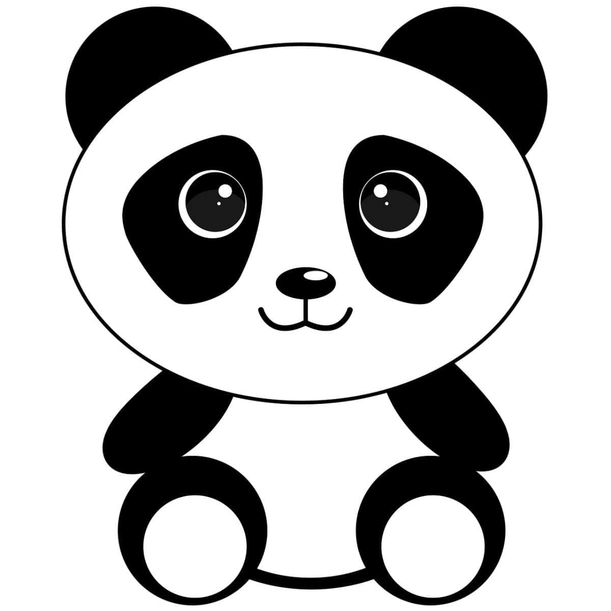 Kawaii Panda, cartoon panda, big round eyes, SD Desktop Wallpaper