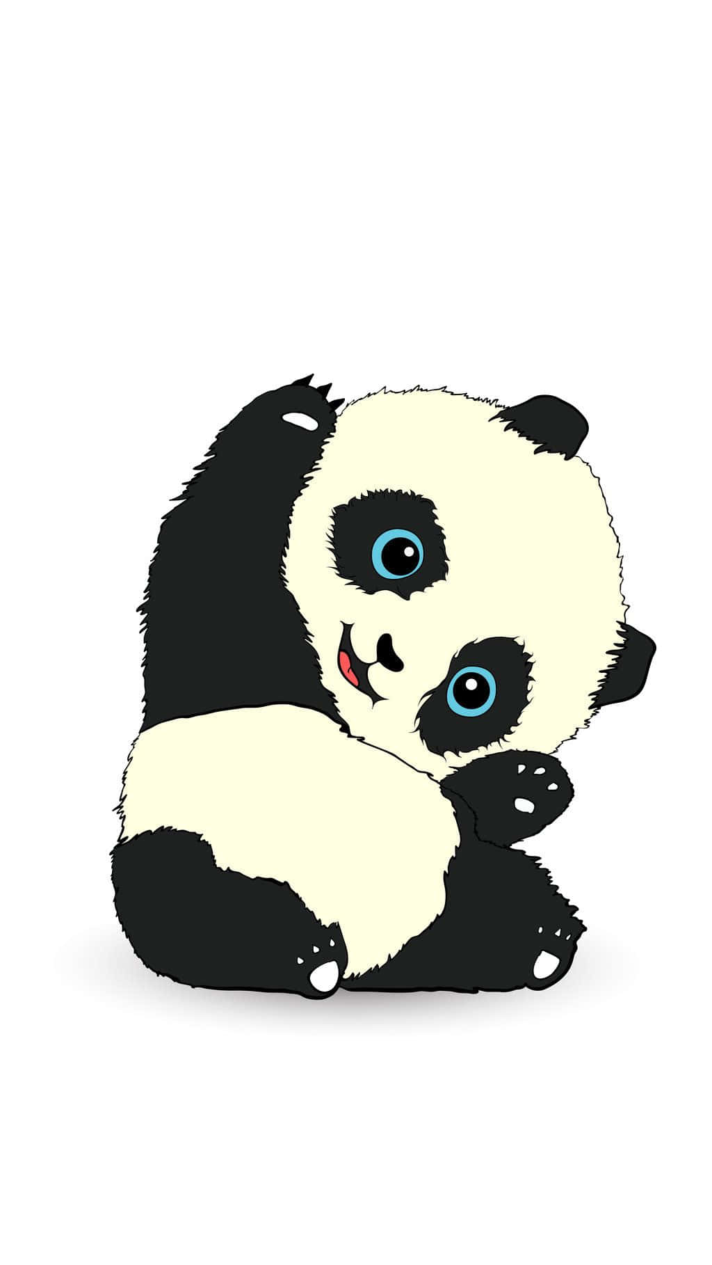 Kawaii Panda, blue eyes, cartoon panda, HD Phone Wallpaper