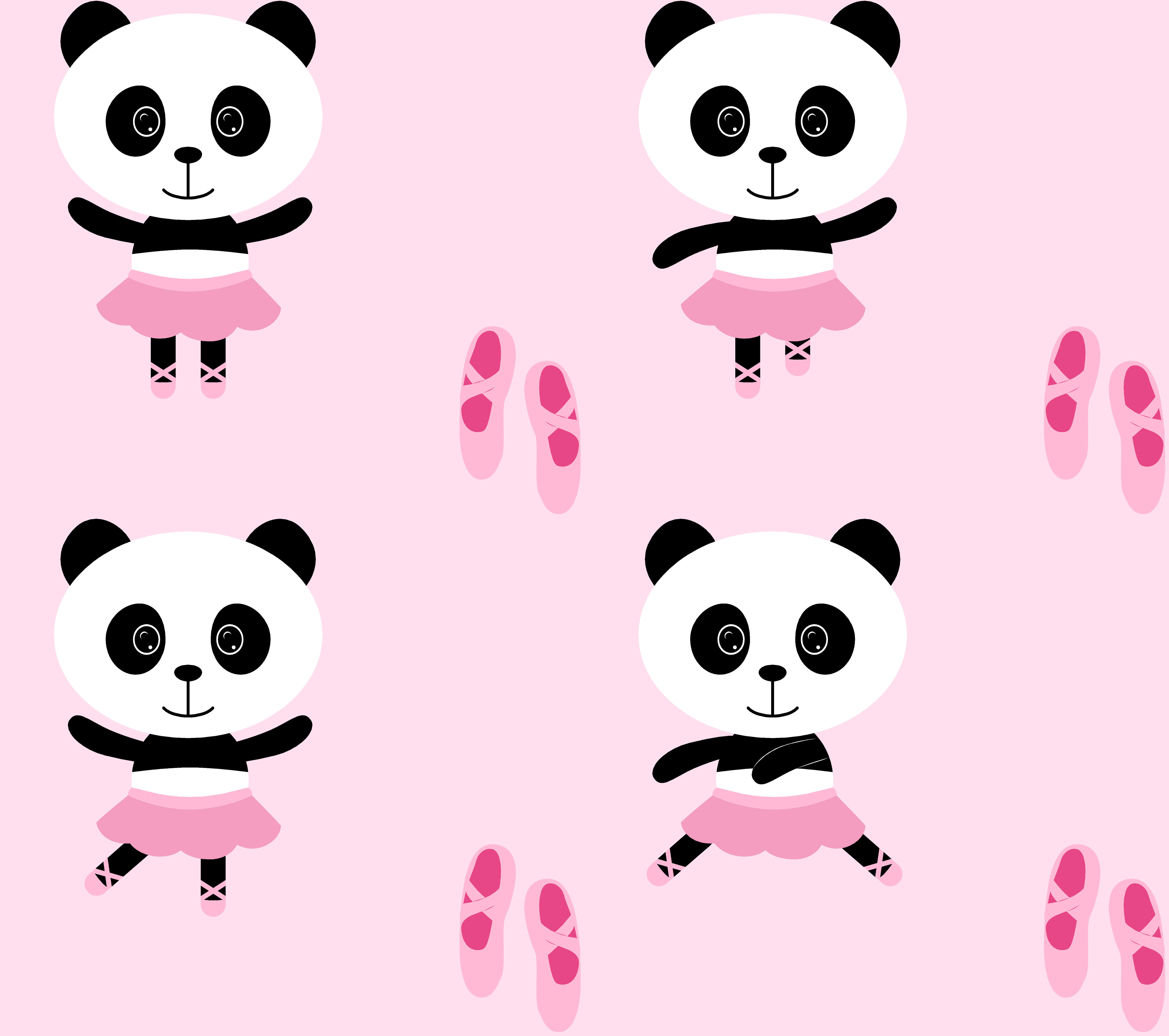 Kawaii Panda, pink tutus, ballet shoes, 5K Desktop Wallpaper
