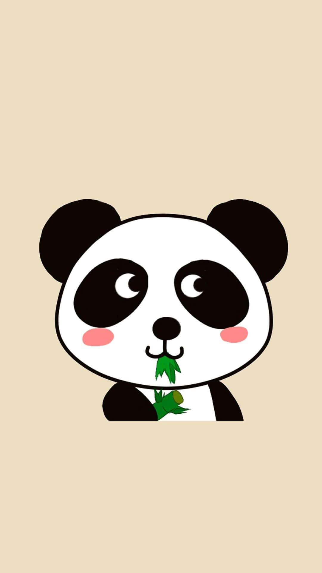Kawaii Panda, cartoon panda, rosy cheeks, Full HD Phone Wallpaper