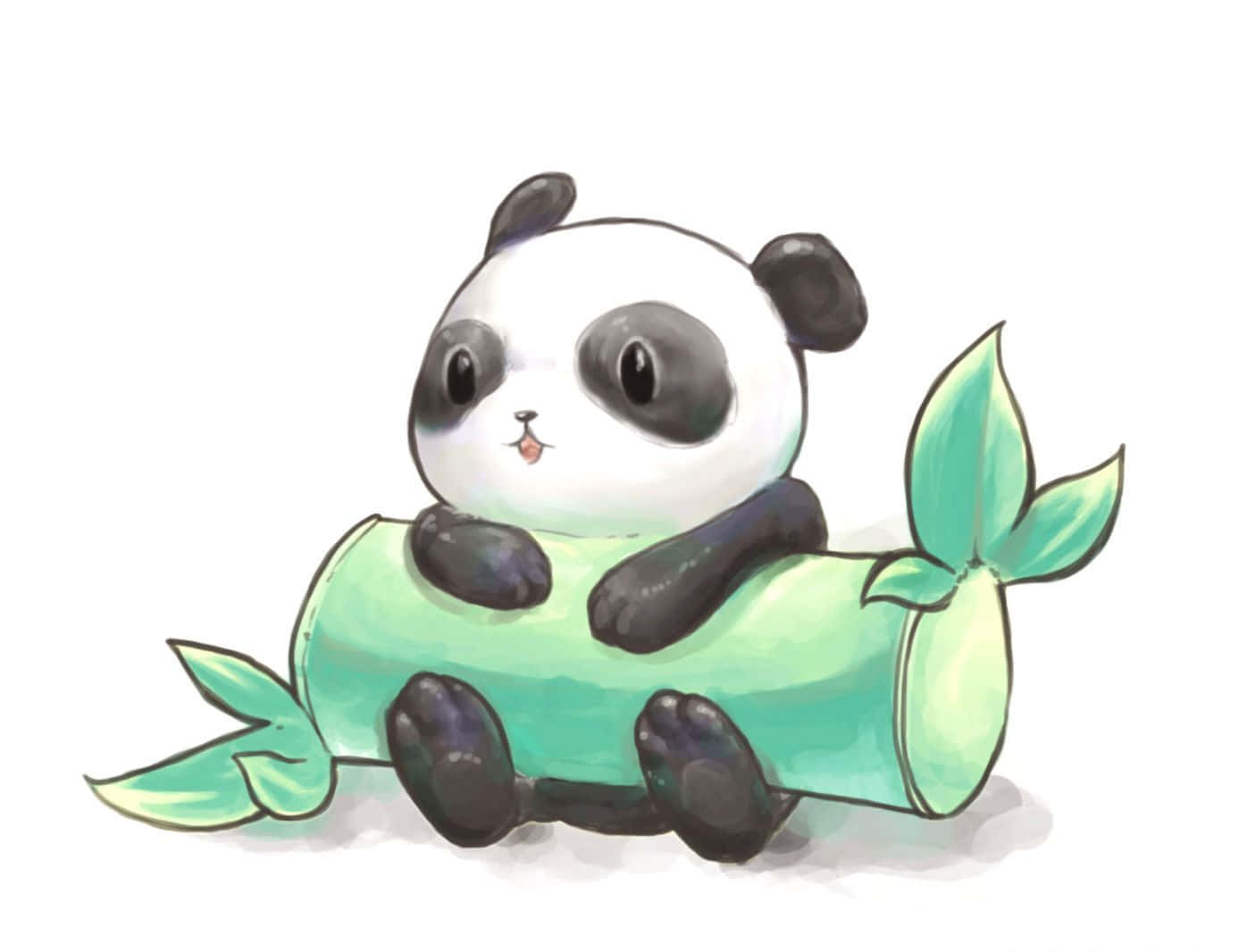 Kawaii Panda, cartoon panda, big eyes, HD Desktop Wallpaper