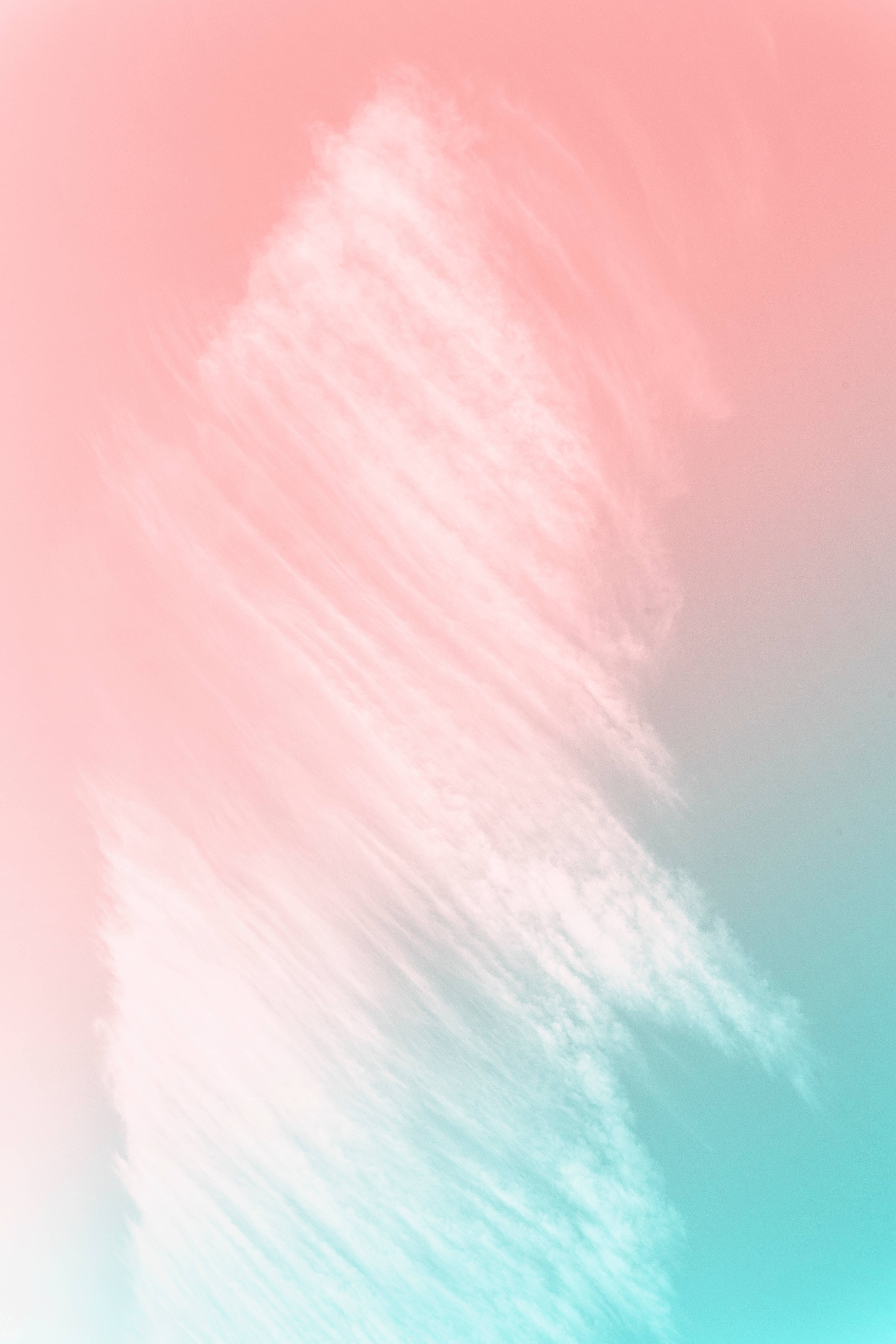 kawaii pastel aesthetic, pastel gradient, pink and teal hues, 5K Phone Wallpaper