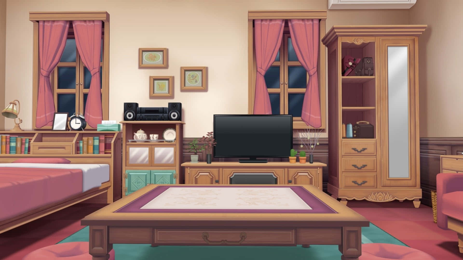 kawaii room, pastel accents, plushies, Full HD Desktop Wallpaper
