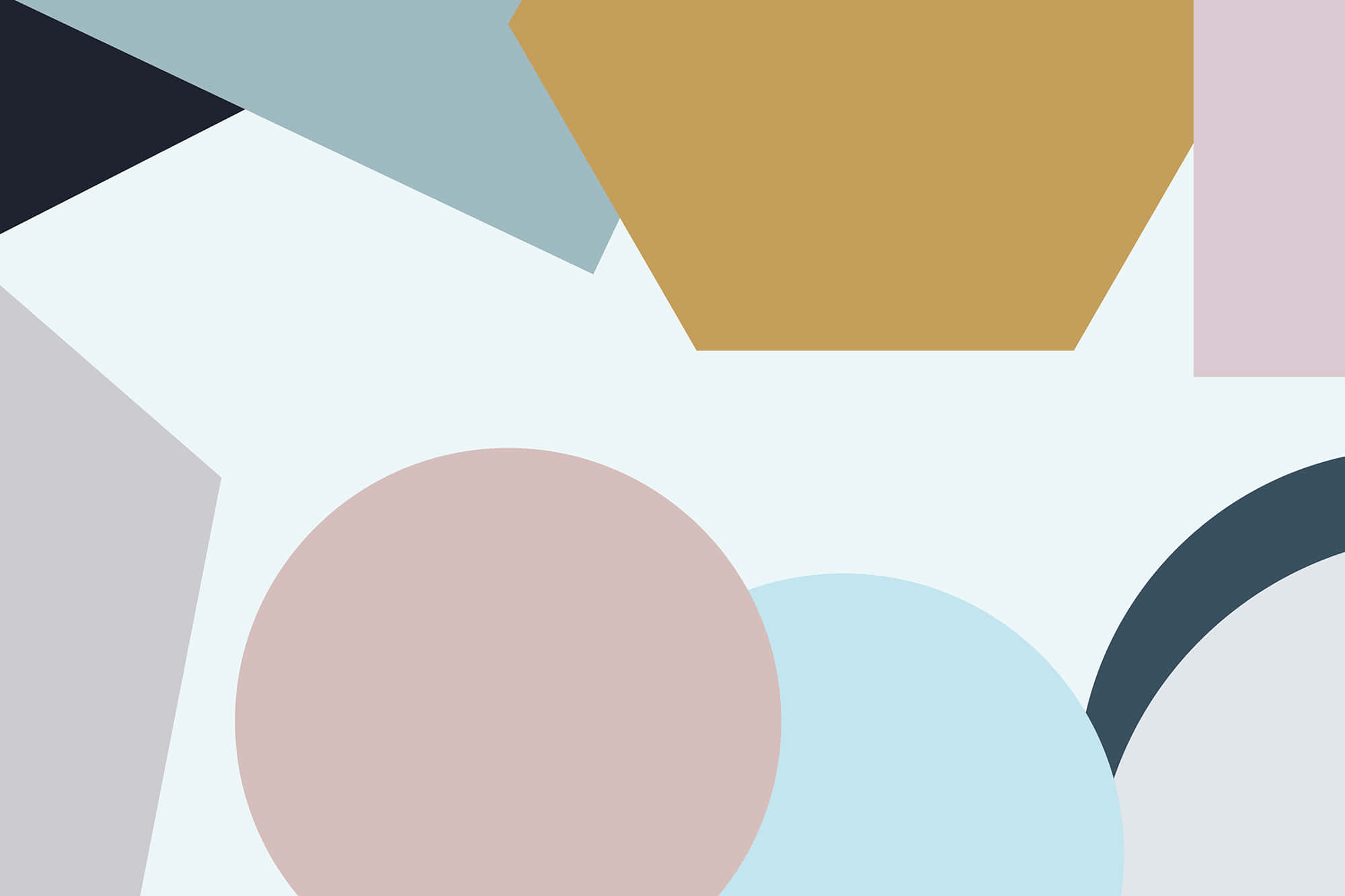 kawaii pastel laptop, soft pastel, muted geometric shapes, Full HD Desktop Wallpaper