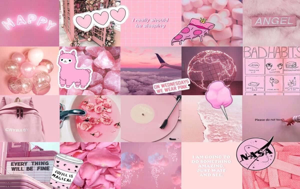 kawaii pastel laptop, pastel laptop, vibrant pink, SD Desktop Wallpaper