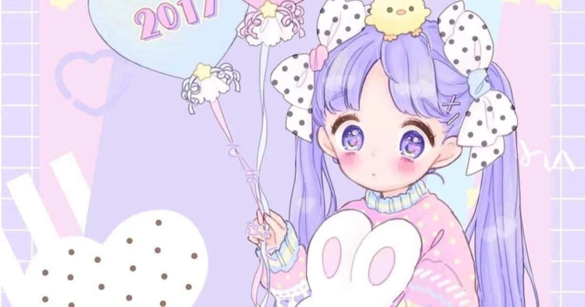 kawaii pastel laptop, pastel grid background, hearts, SD Desktop Wallpaper