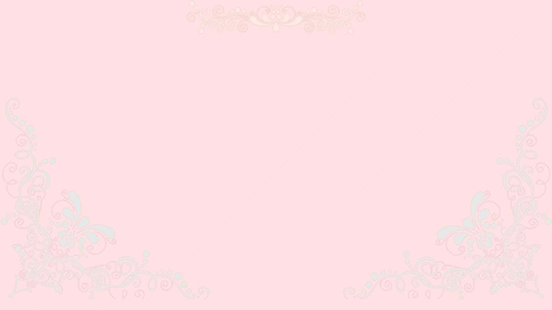 pink background, pastel floral corner embellishments, subtle top border, Full HD Desktop Wallpaper