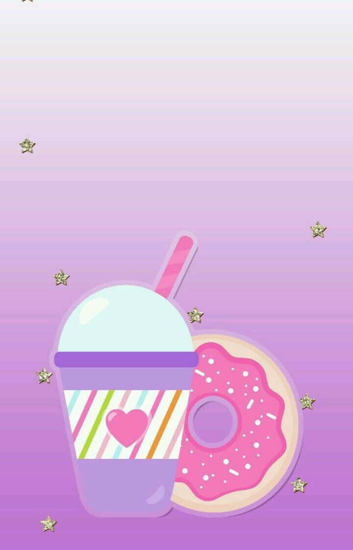 pastel pink, sprinkles, gradient purple background, SD Phone Wallpaper