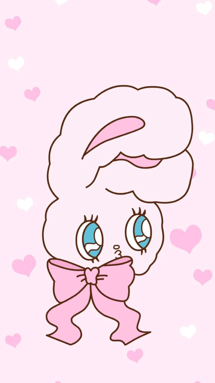 Kawaii Pastel, cartoon bunny, big blue eyes, HD Phone Wallpaper