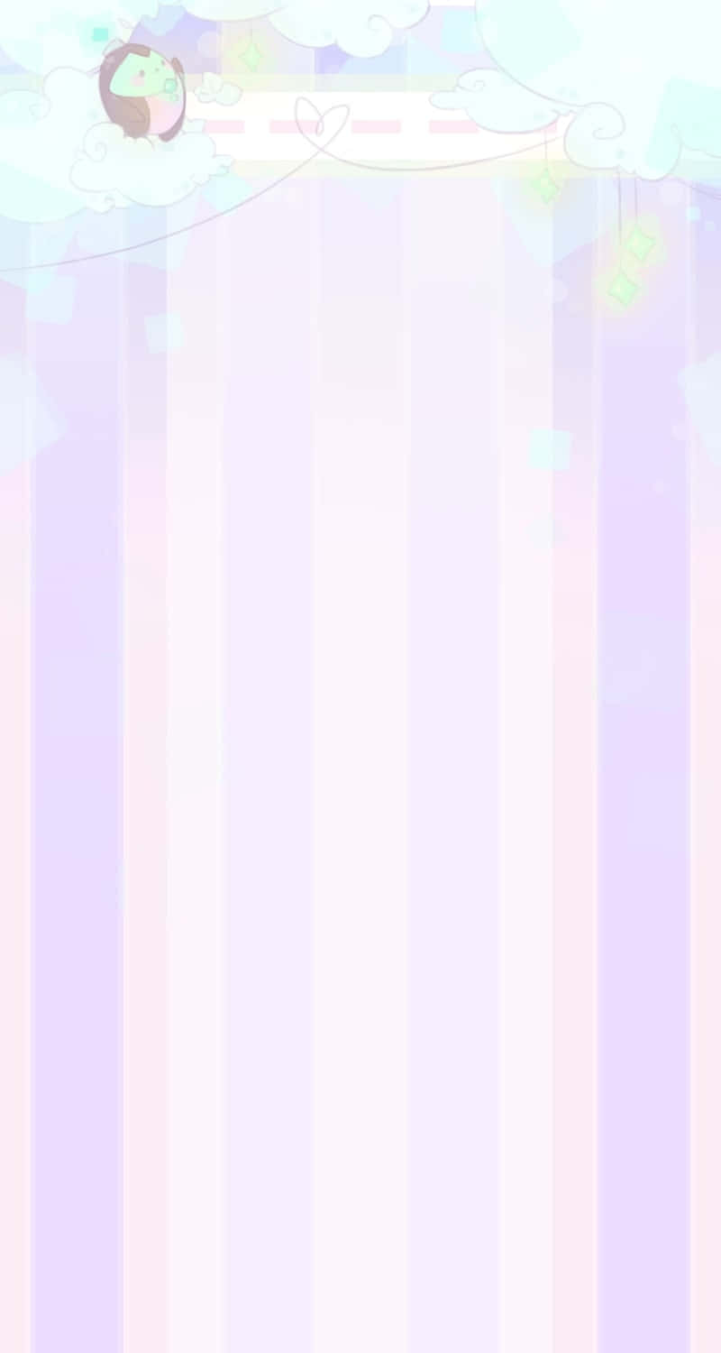 kawaii pastel, pastel striped, floating clouds, HD Phone Wallpaper