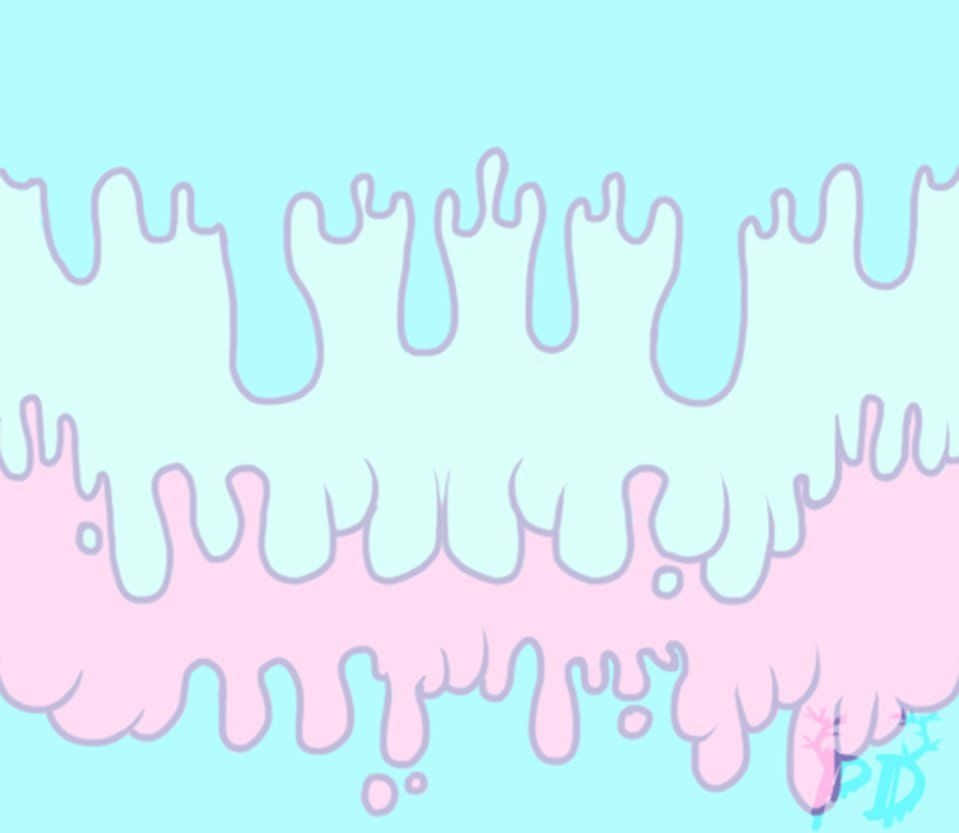 pastel pink, blue drips, wavy lines, SD Desktop Wallpaper