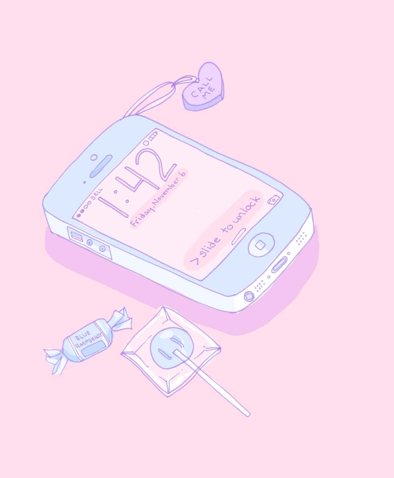 pastel pink, heart-shaped candy tag, candies, HD Phone Wallpaper