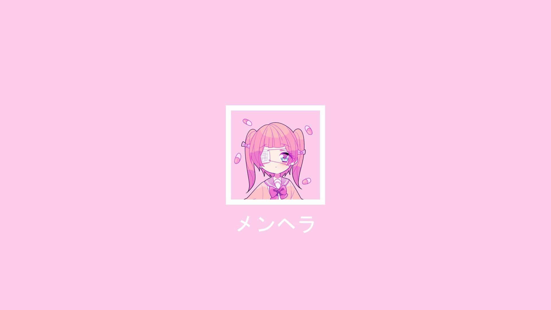 kawaii pink aesthetic desktop, pink hair, mask, Full HD Desktop Wallpaper