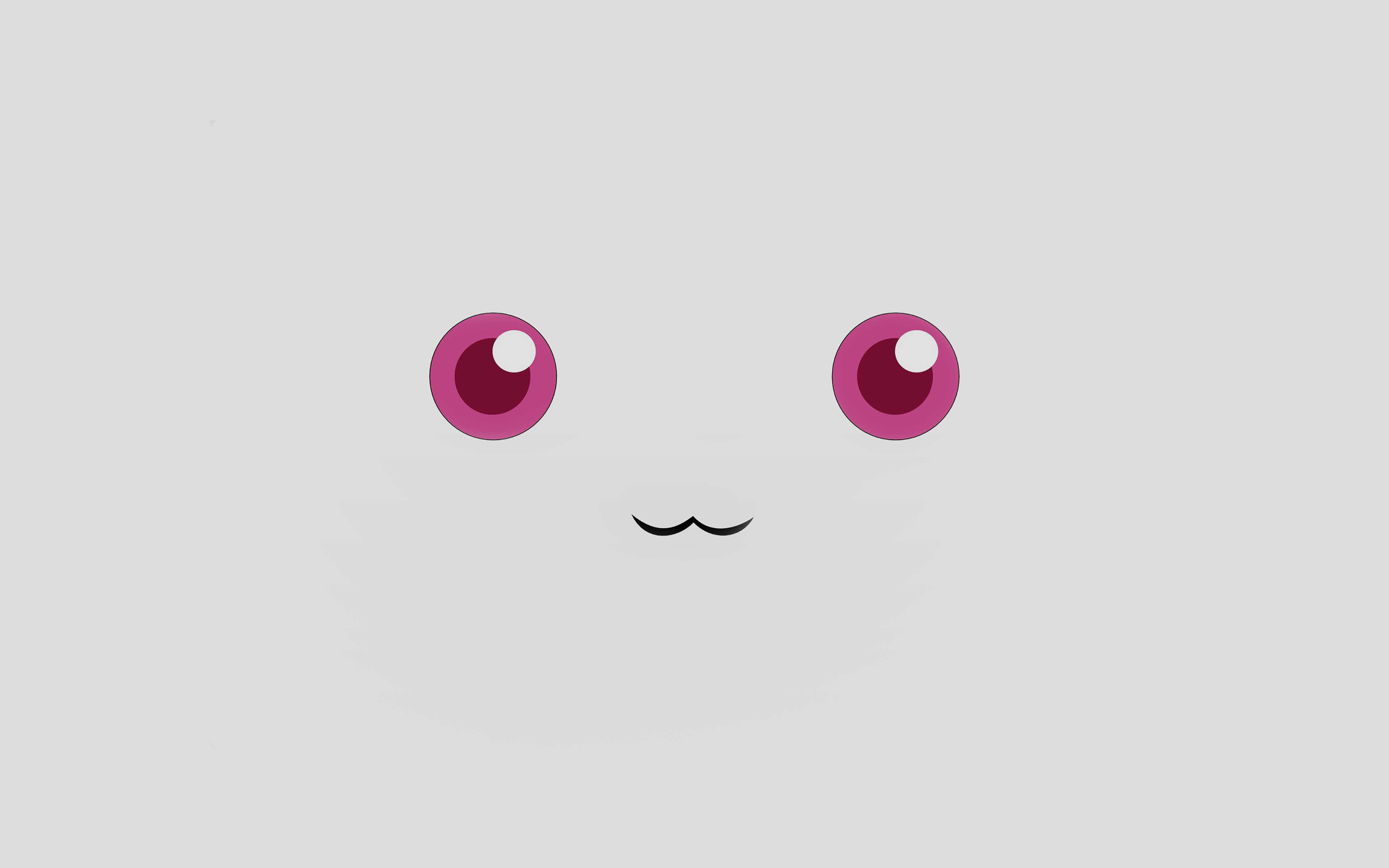 Pokemon, minimalist cartoon face, pink eyes, 4K Desktop Wallpaper