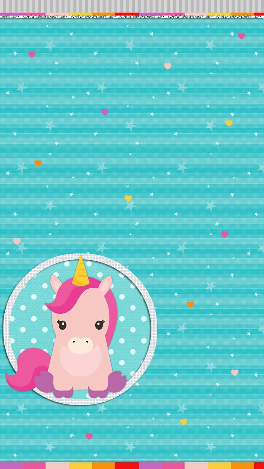 kawaii rainbow, pink cartoon unicorn, yellow horn, HD Phone Wallpaper