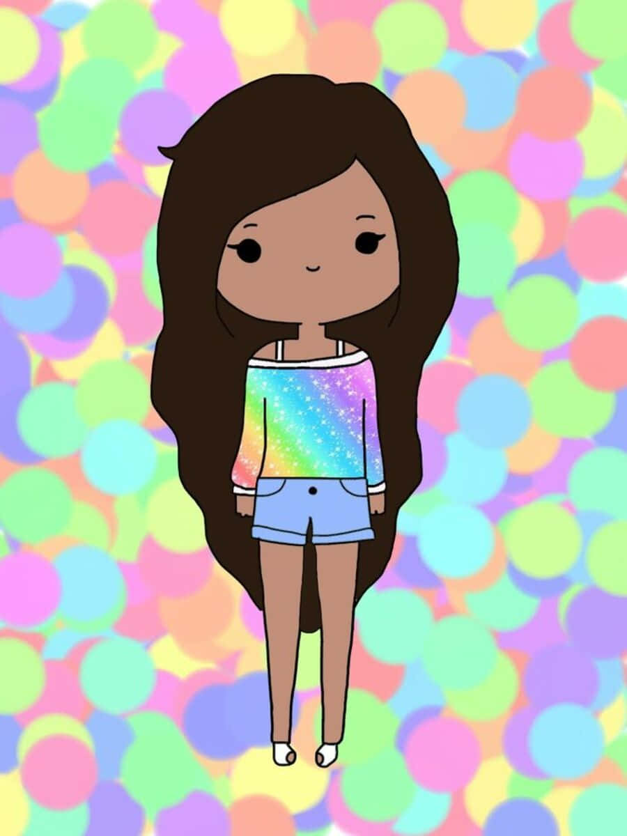 kawaii rainbow, rainbow glitter shirt, fluffy clouds, SD Phone Wallpaper