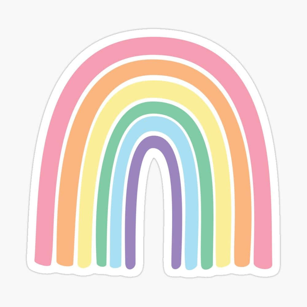 Kawaii Rainbow, pastel rainbow, soft pink orange yellow green blue and purple arcs, SD Desktop Wallpaper
