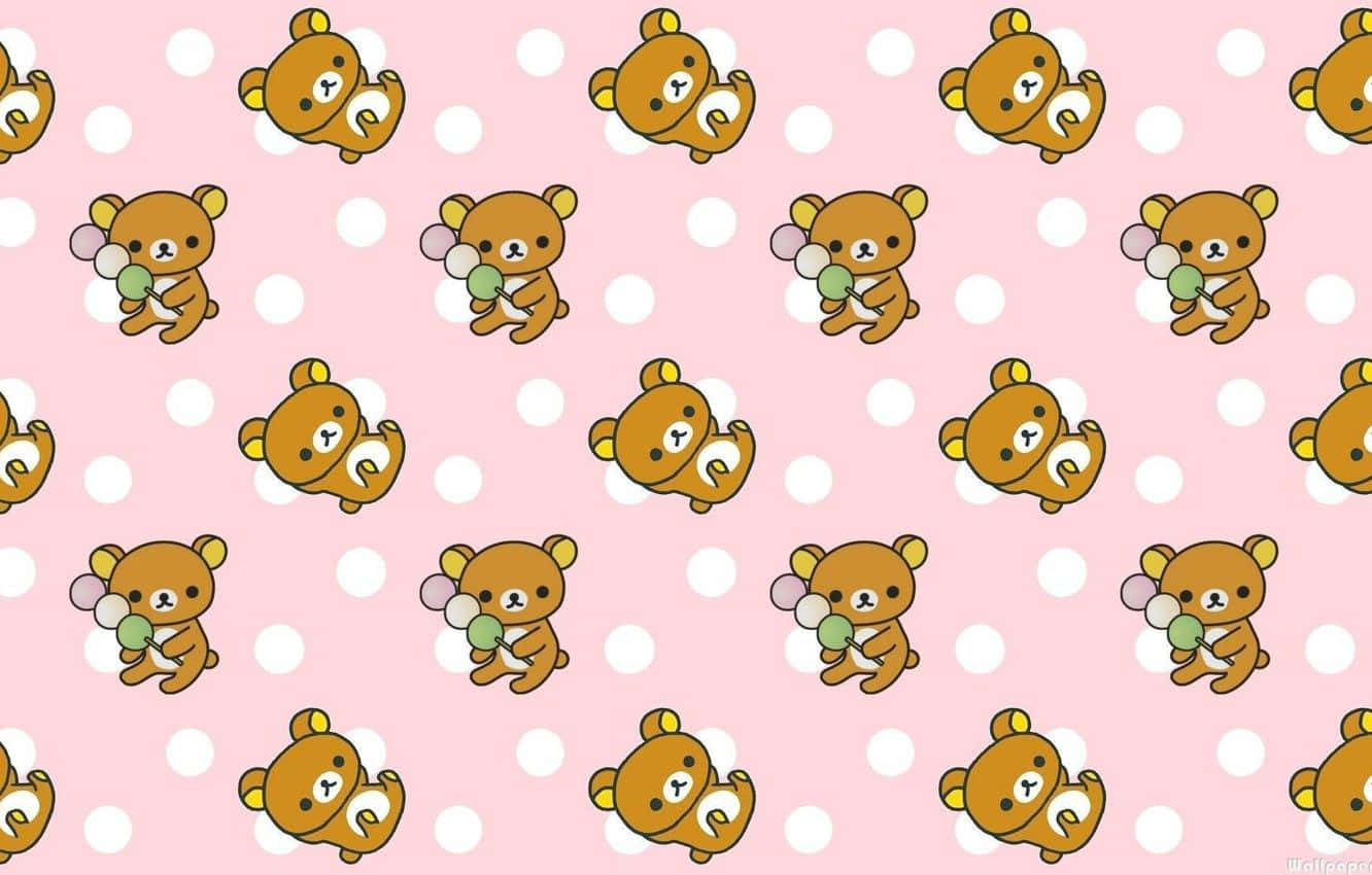 Kawaii Rilakkuma, brown bears, balloons, HD Desktop Wallpaper