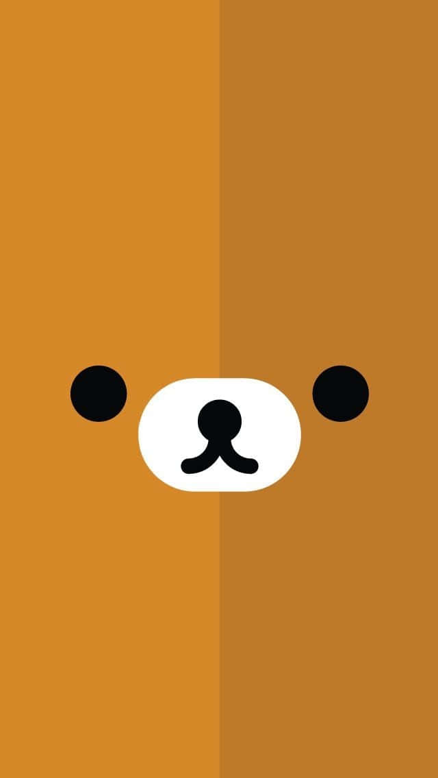 Rilakkuma, minimalist cartoon bear face, two shades of orange, SD Phone Wallpaper