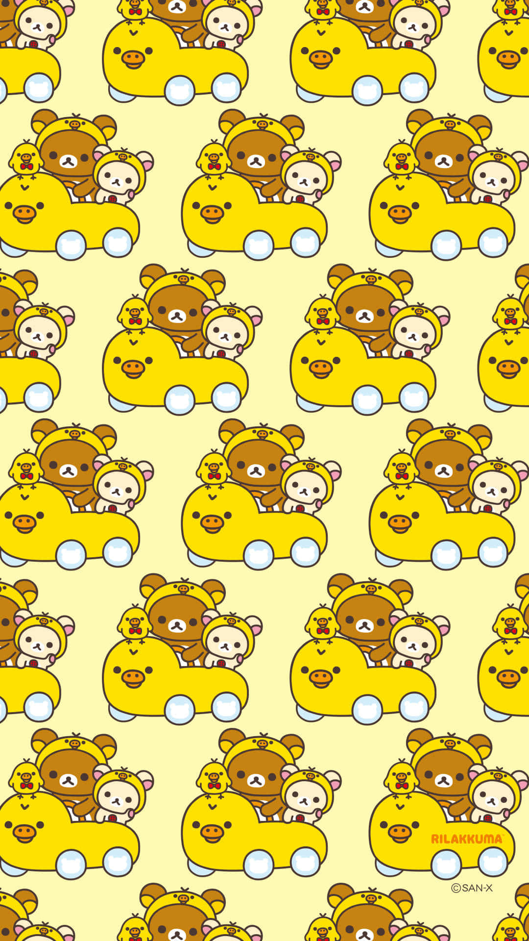 Kawaii Rilakkuma, Rilakkuma, yellow cars, Full HD Phone Wallpaper
